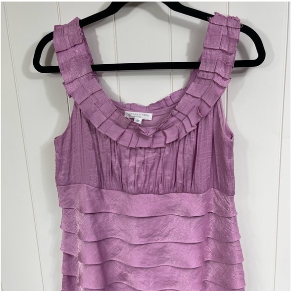 Off the shoulder Fabulous Ruffles! London Times Petite Pink Cocktail Dress - Picture 4 of 8